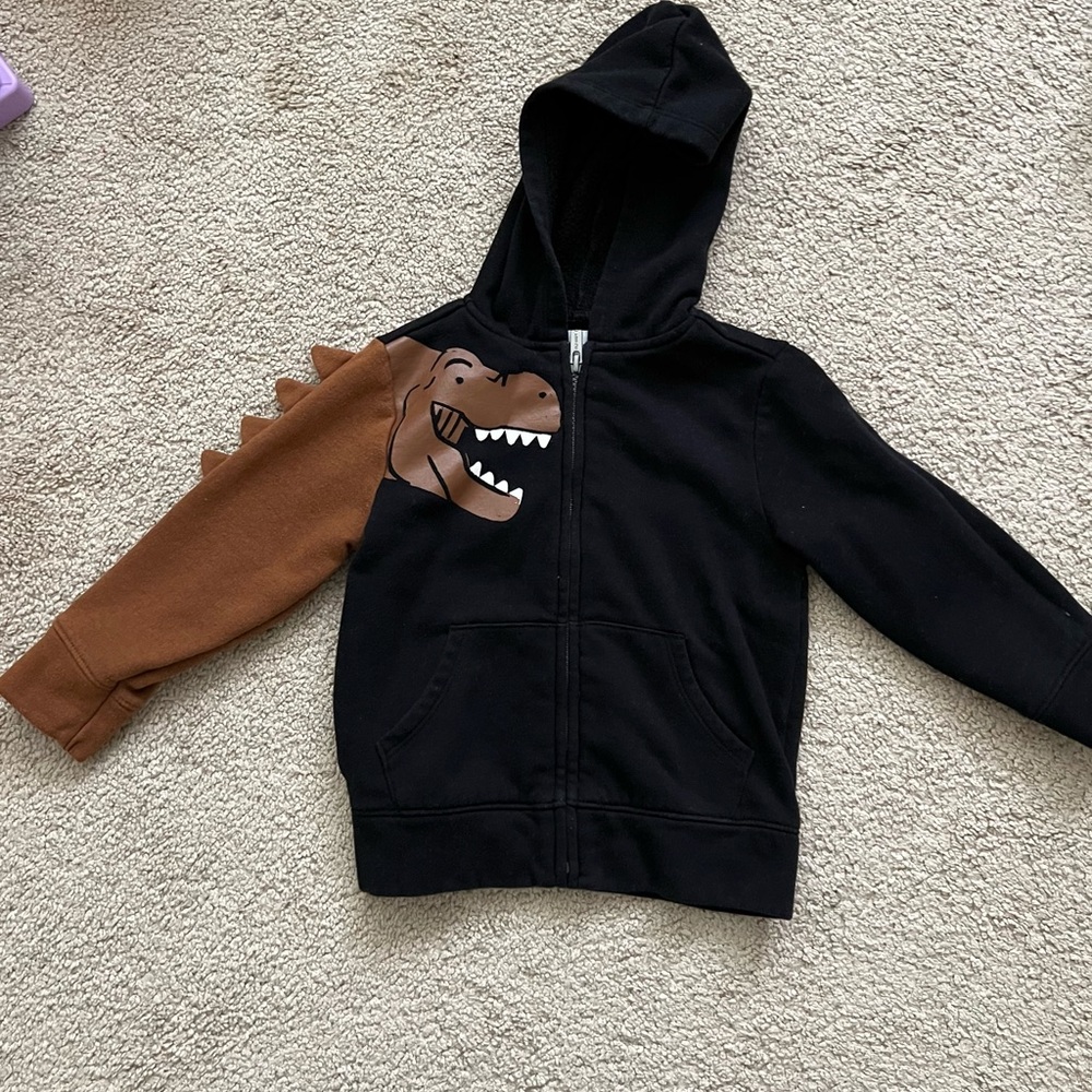 Old Navy Black Dinosaur Zip Hoodie